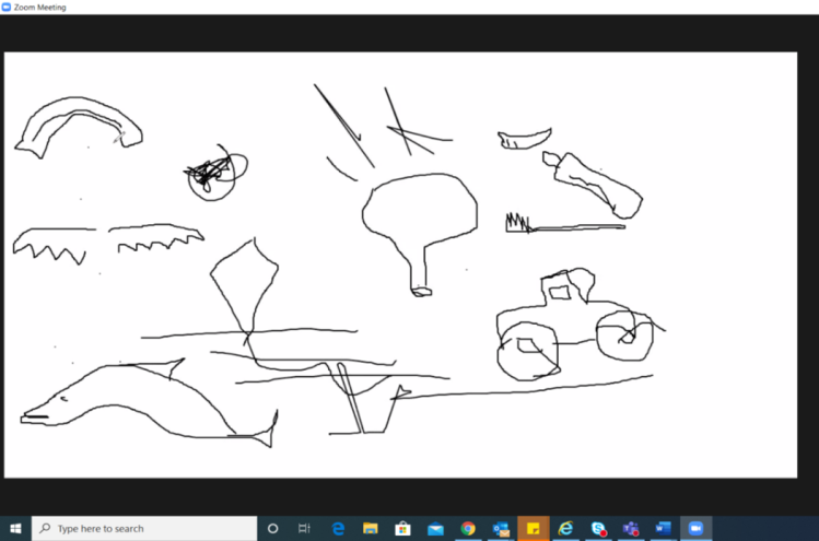 Screenshot of drawings used in online Pictionary game